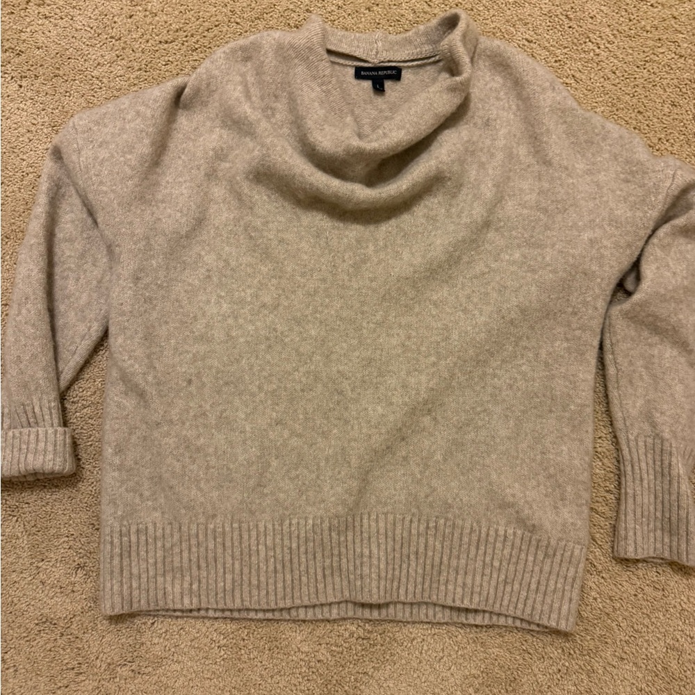 Banana Republic Taupe Cowl Neck Sweater